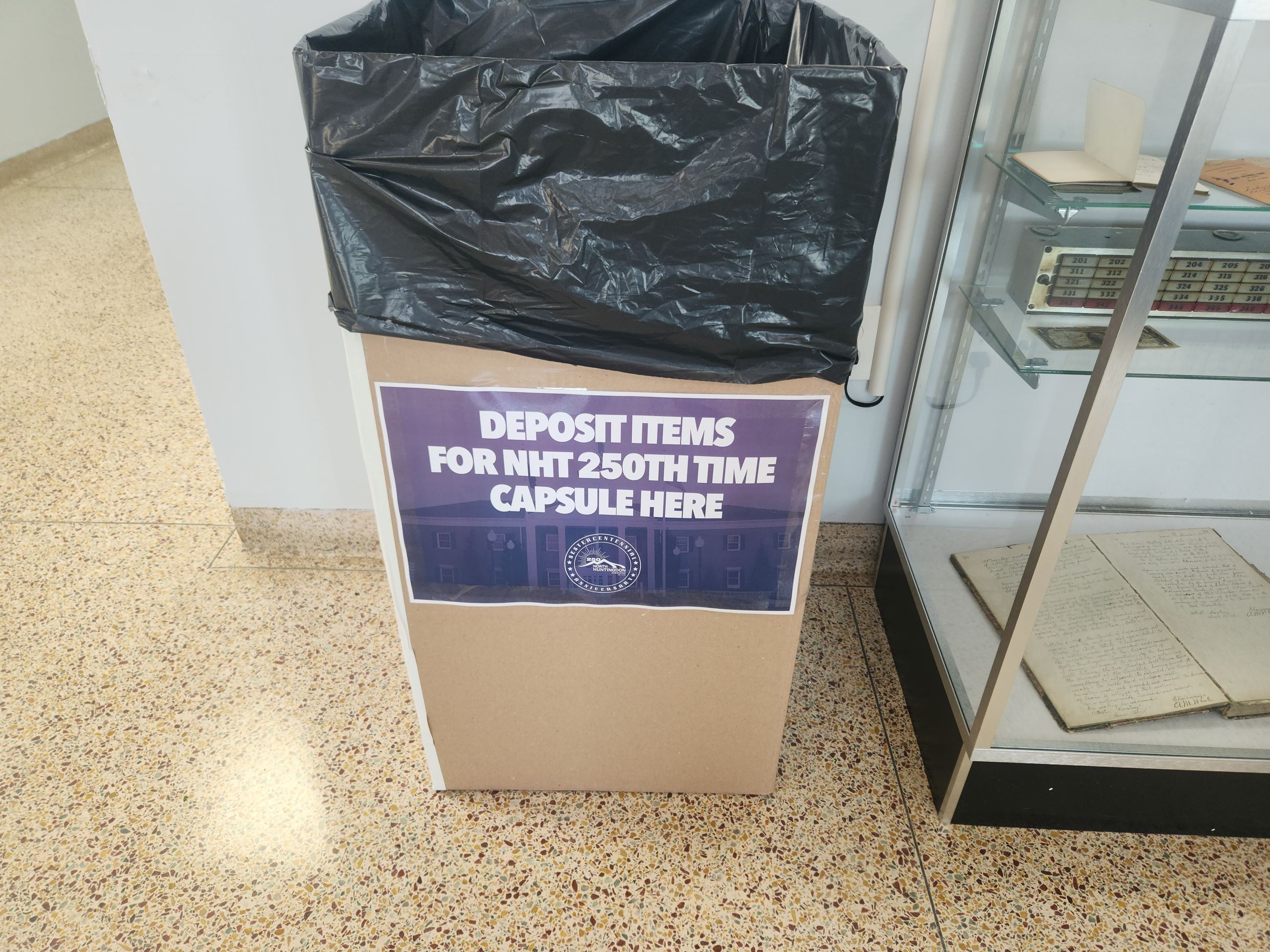 Picture of Time Capsule Collection Bin Located at the Municipal Building