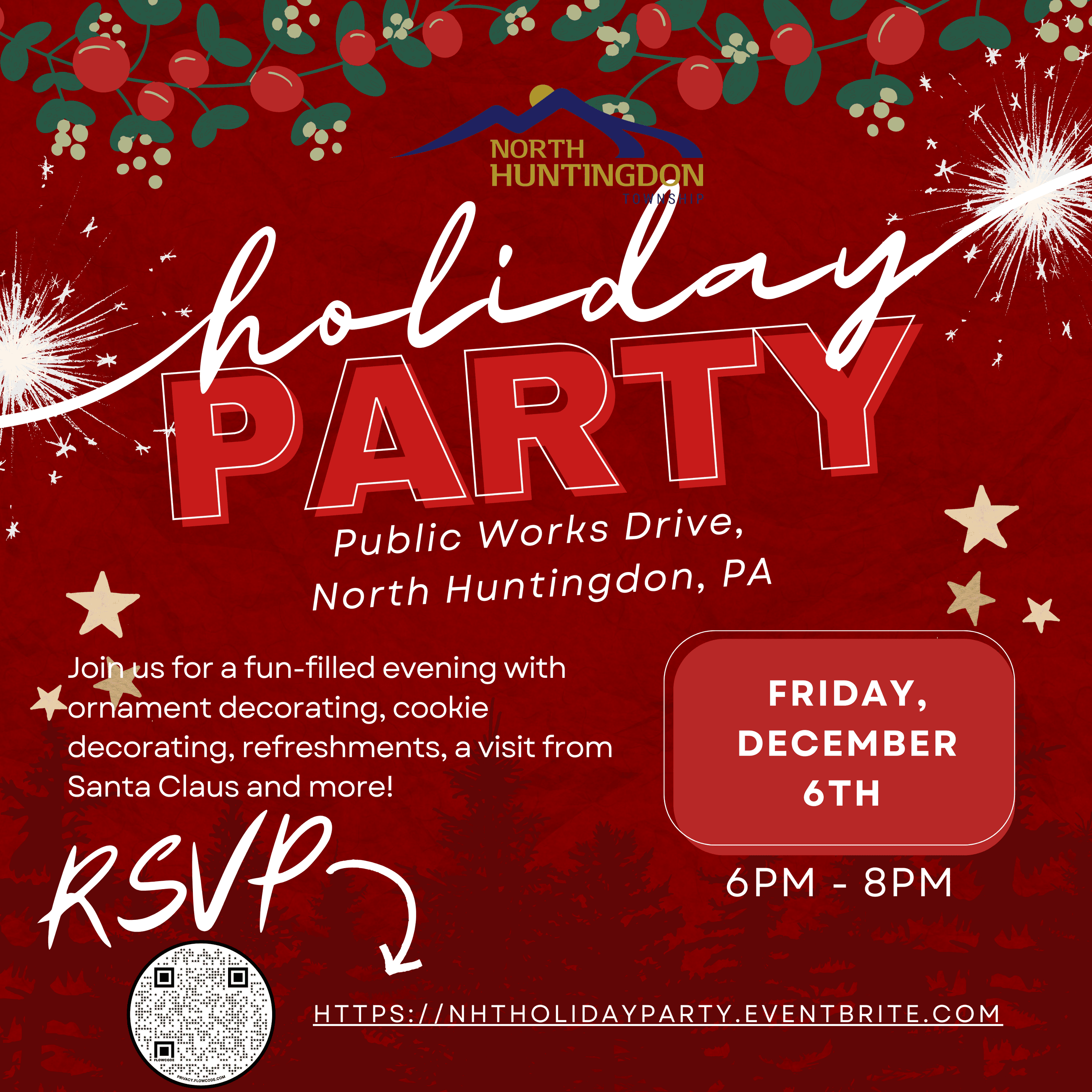 Red and Green Playful Illustrative Holiday Party Instagram Post (2)