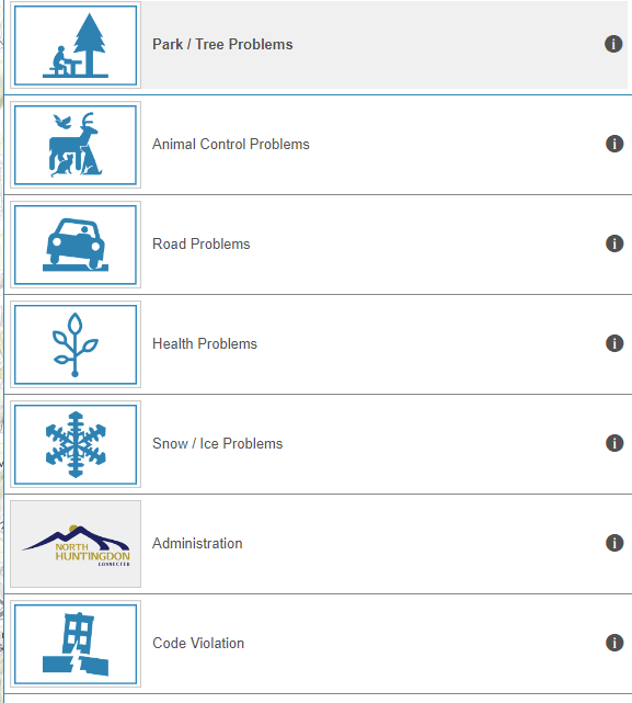 Categories Report a Concern